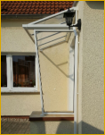 Vordach Aluminium mit Wandanschlu und Seitenteil wei